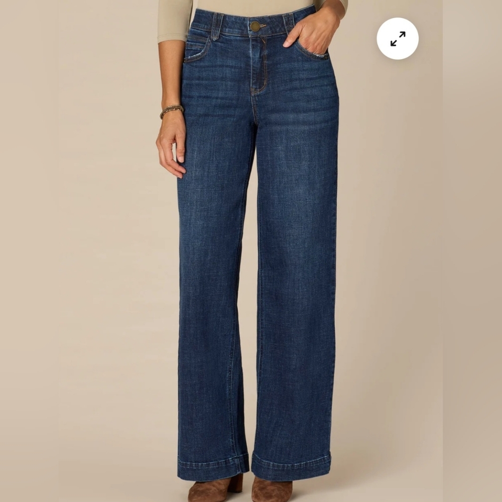 Democracy High Rise Wide Leg Jeans in Indigo Sz 6